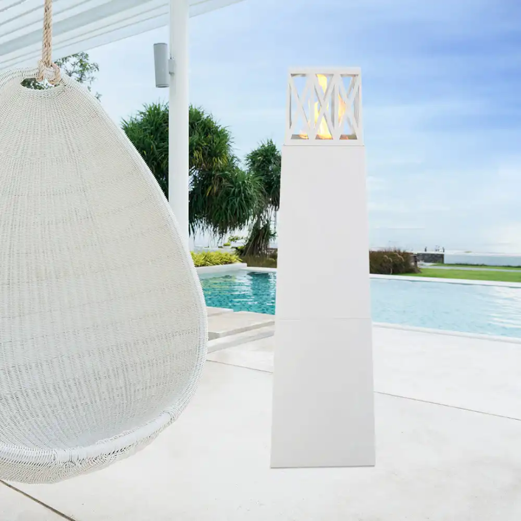 Lareira a Bioetanol Exterior VULCANO Branca 145 cm