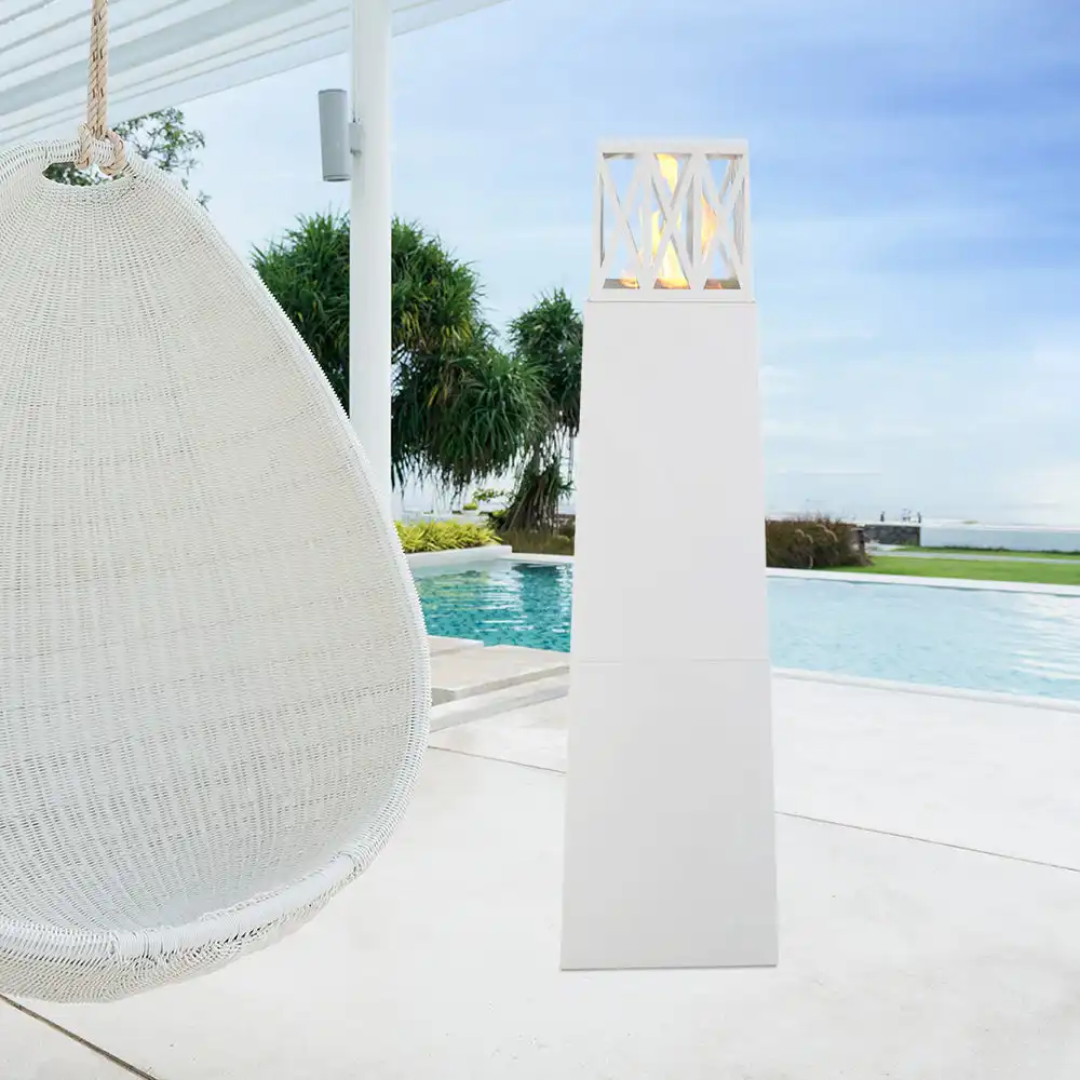 Lareira a Bioetanol Exterior VULCANO Branca 145 cm