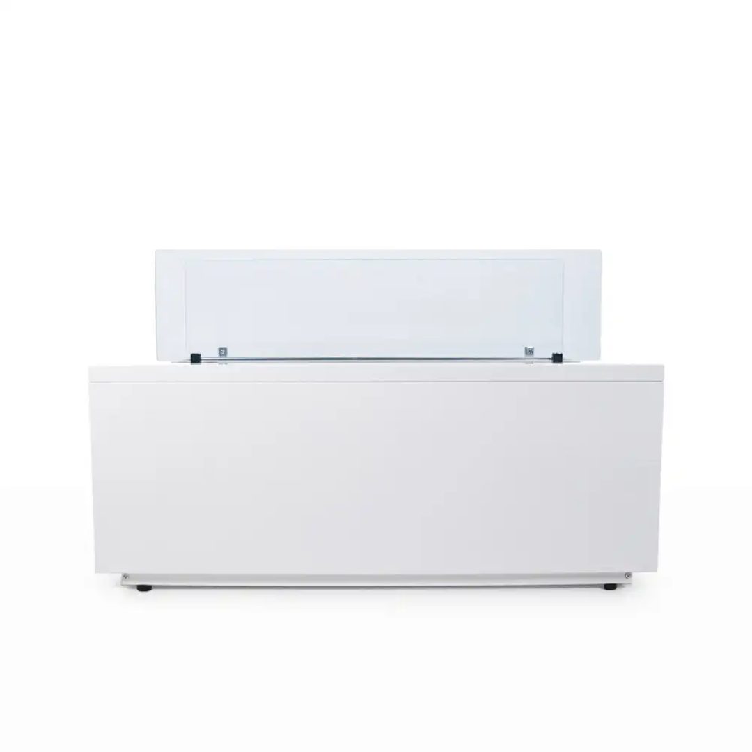 Lareira a Bioetanol de Chão Branca 100 cm – Design Moderno para Interior e Exterior