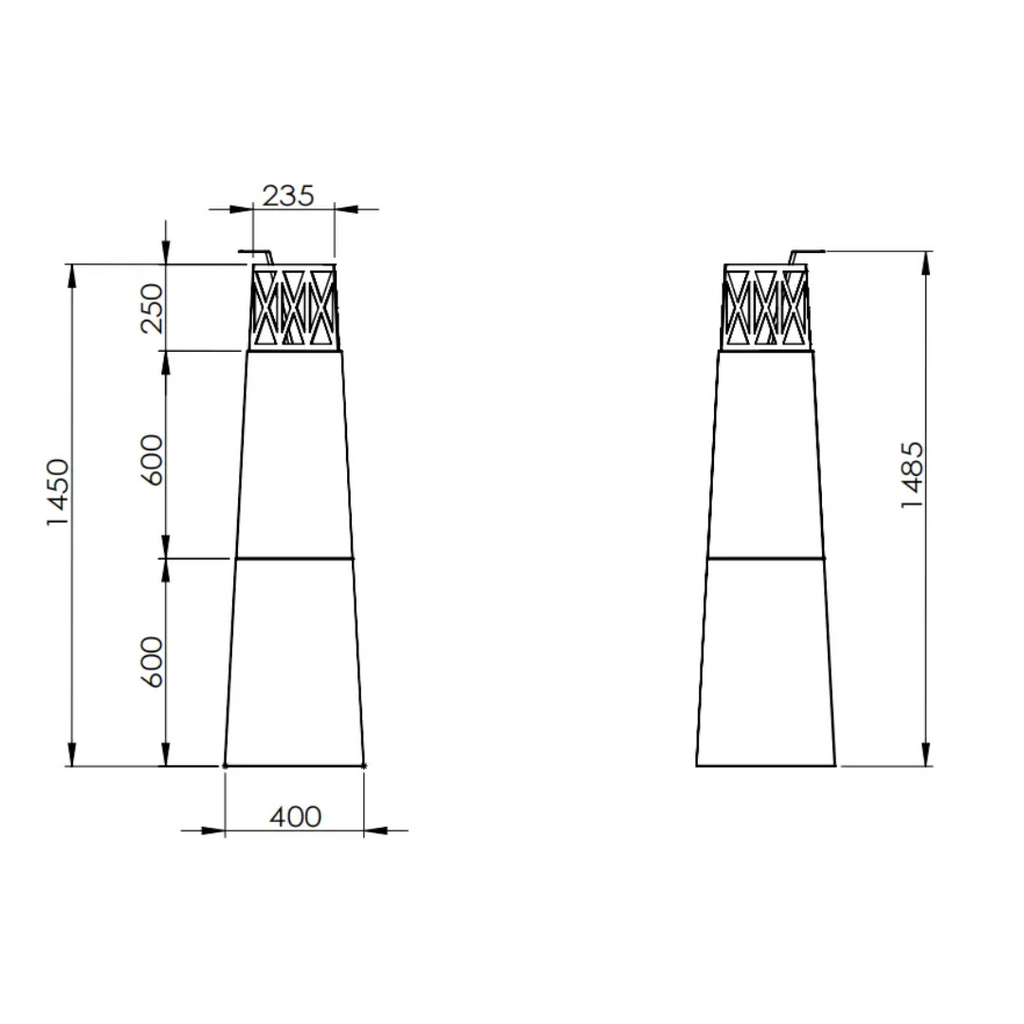 Lareira a Bioetanol Exterior VULCANO Branca 145 cm