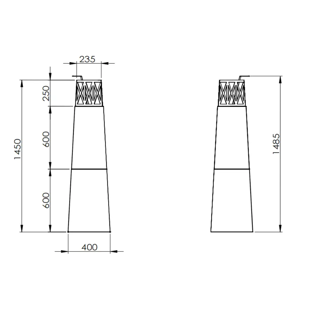 Lareira a Bioetanol Exterior VULCANO Branca 145 cm