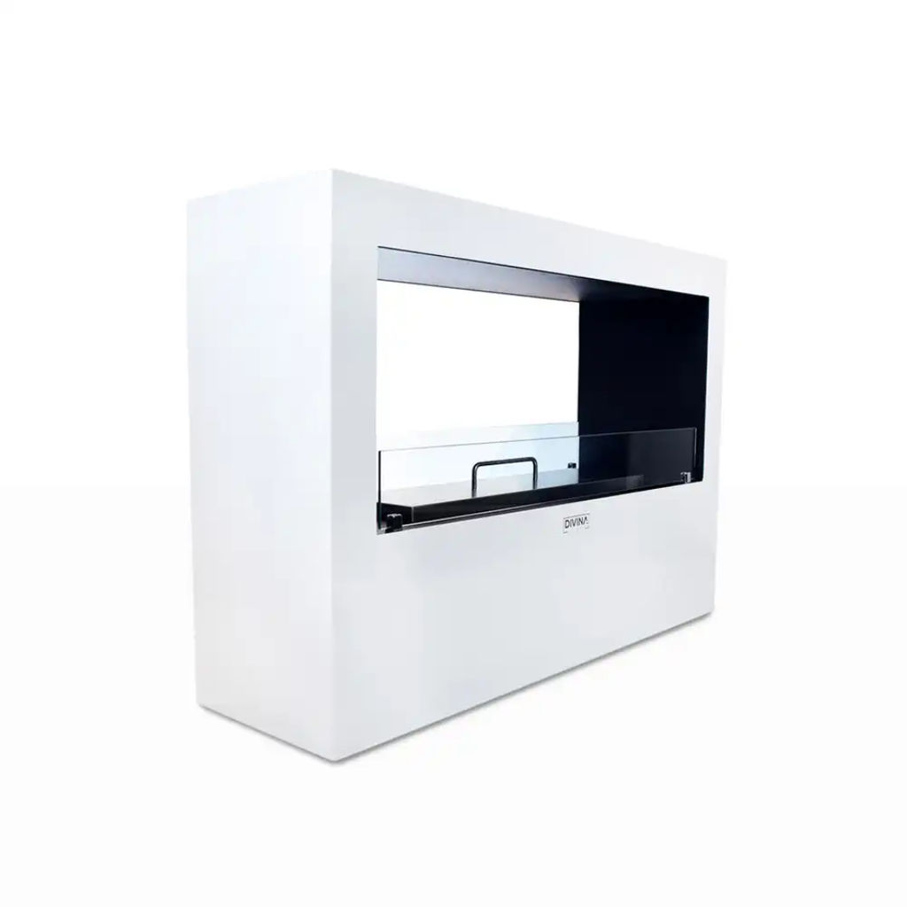 Lareira a Bioetanol de Chão Giotto S 100×30 cm Branca – Interior e Exterior