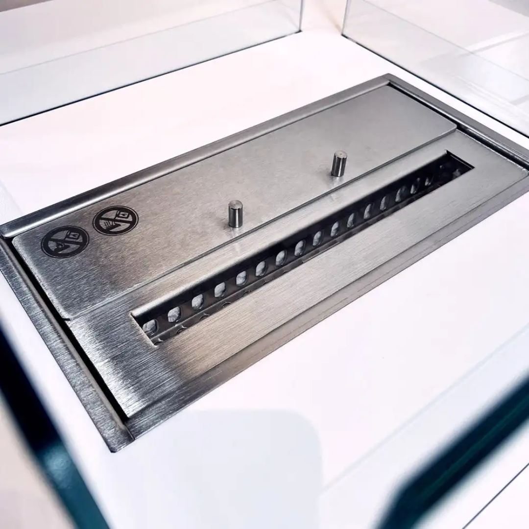 Lareira a Bioetanol de Chão Panarea 70×70 cm Branca – Interior e Exterior