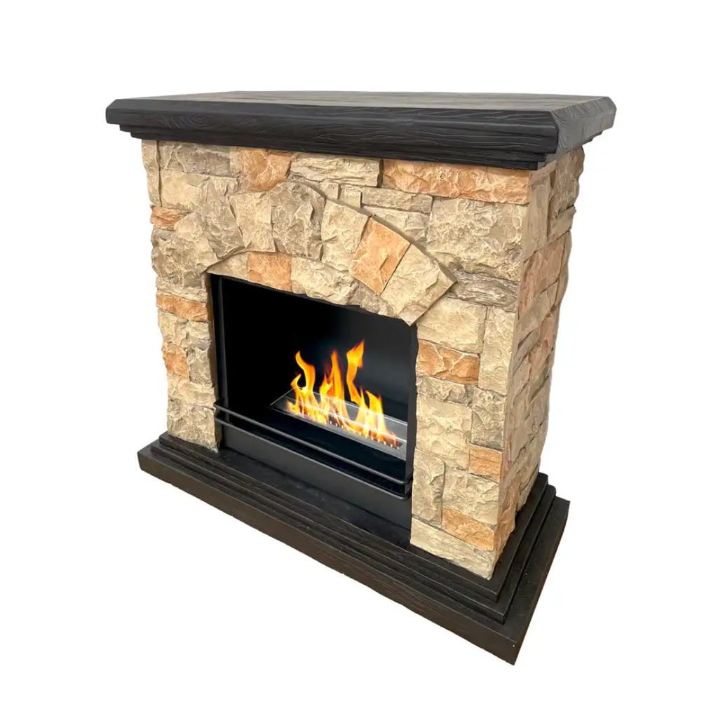 Lareira a Bioetanol de Chão BELLUNO – Efeito Pedra Decorativa