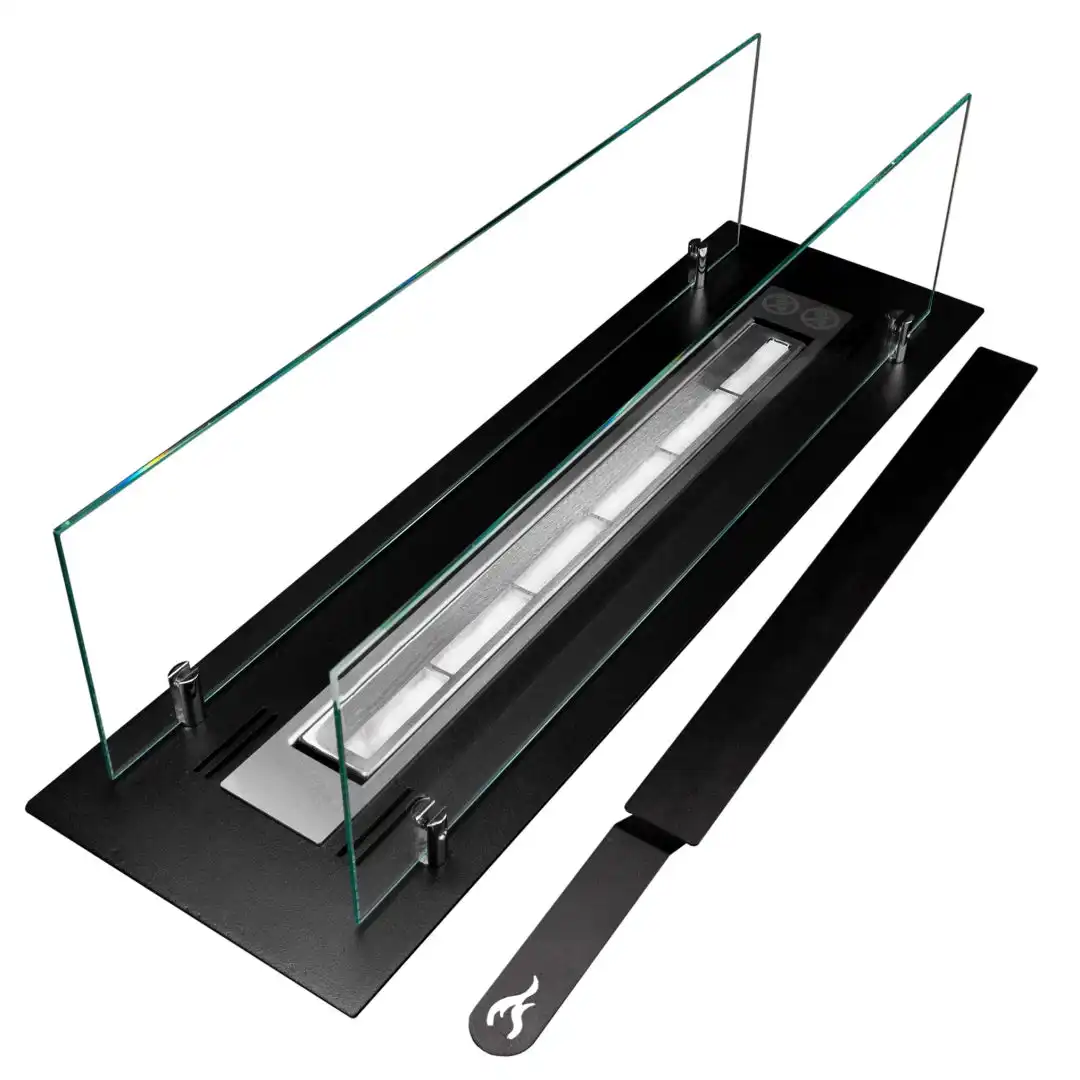 Queimador a Bioetanol 65 cm com Vidros em Aço Inoxidável