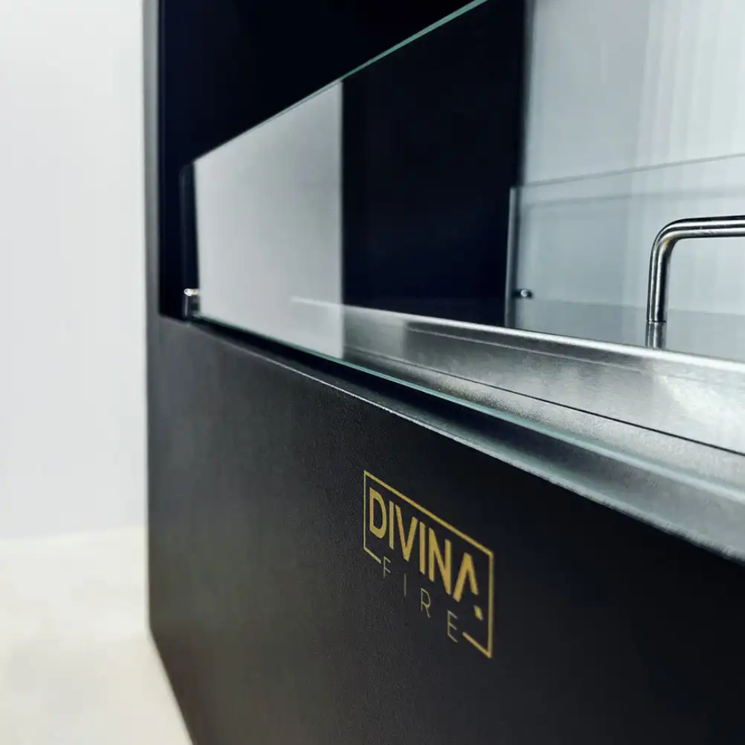 Lareira a Bioetanol de Chão GIOTTO S – Design Moderno Preto 100cm