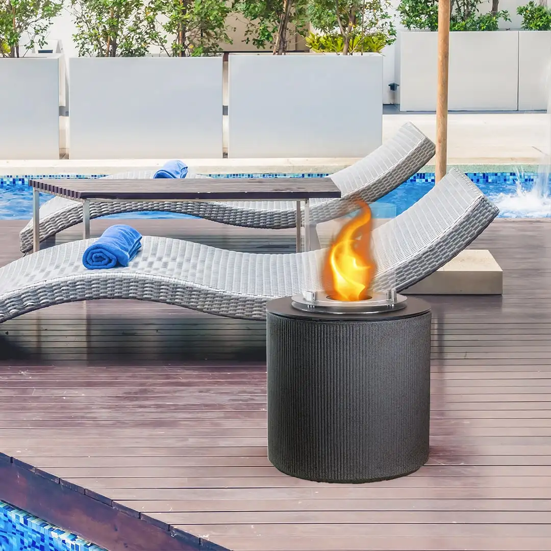 Lareira a Bioetanol de Chão MODIGLIANI Cinza – Interior e Exterior