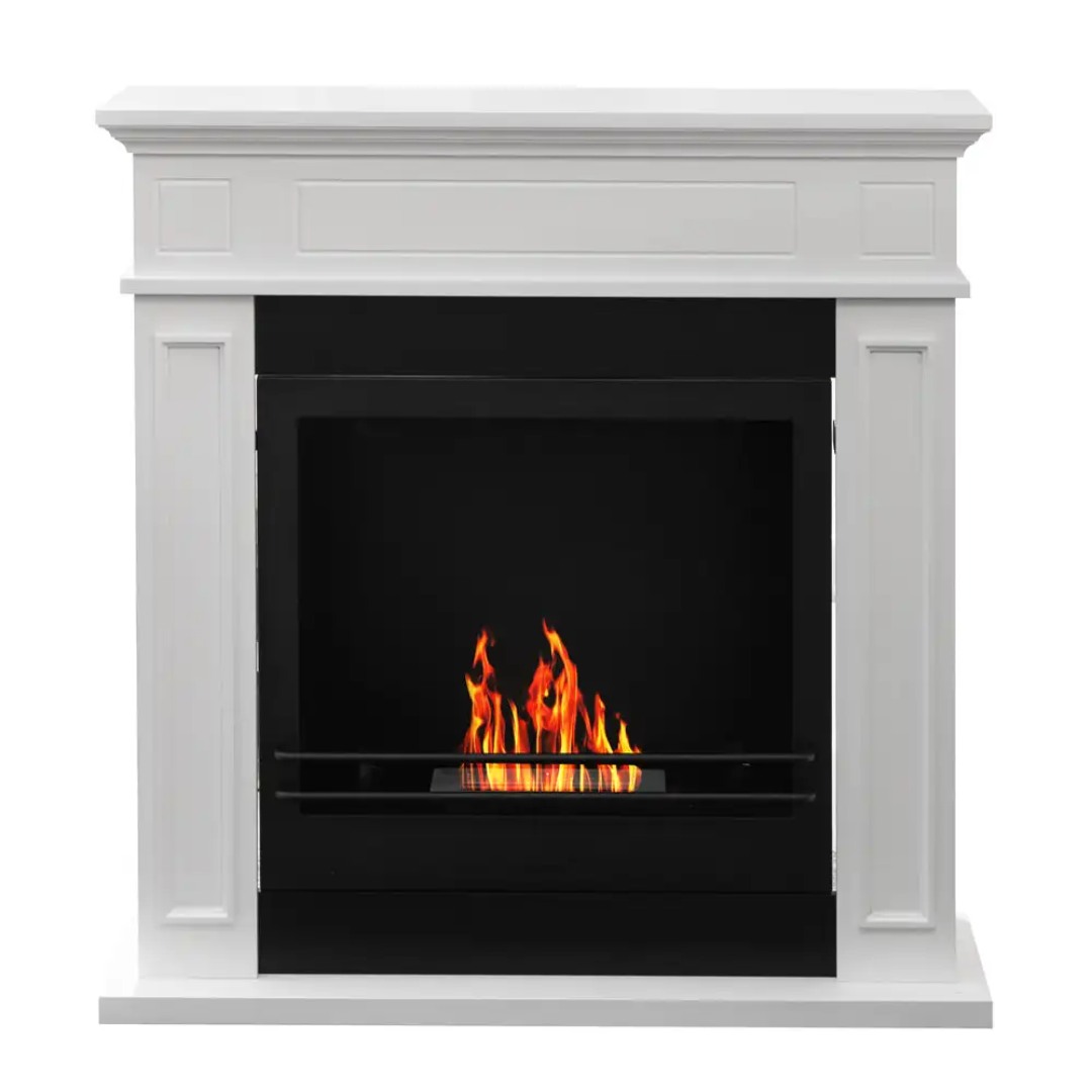 Lareira a Bioetanol de Chão Jefferson Branca 89,5×90,5 cm – Estilo Clássico