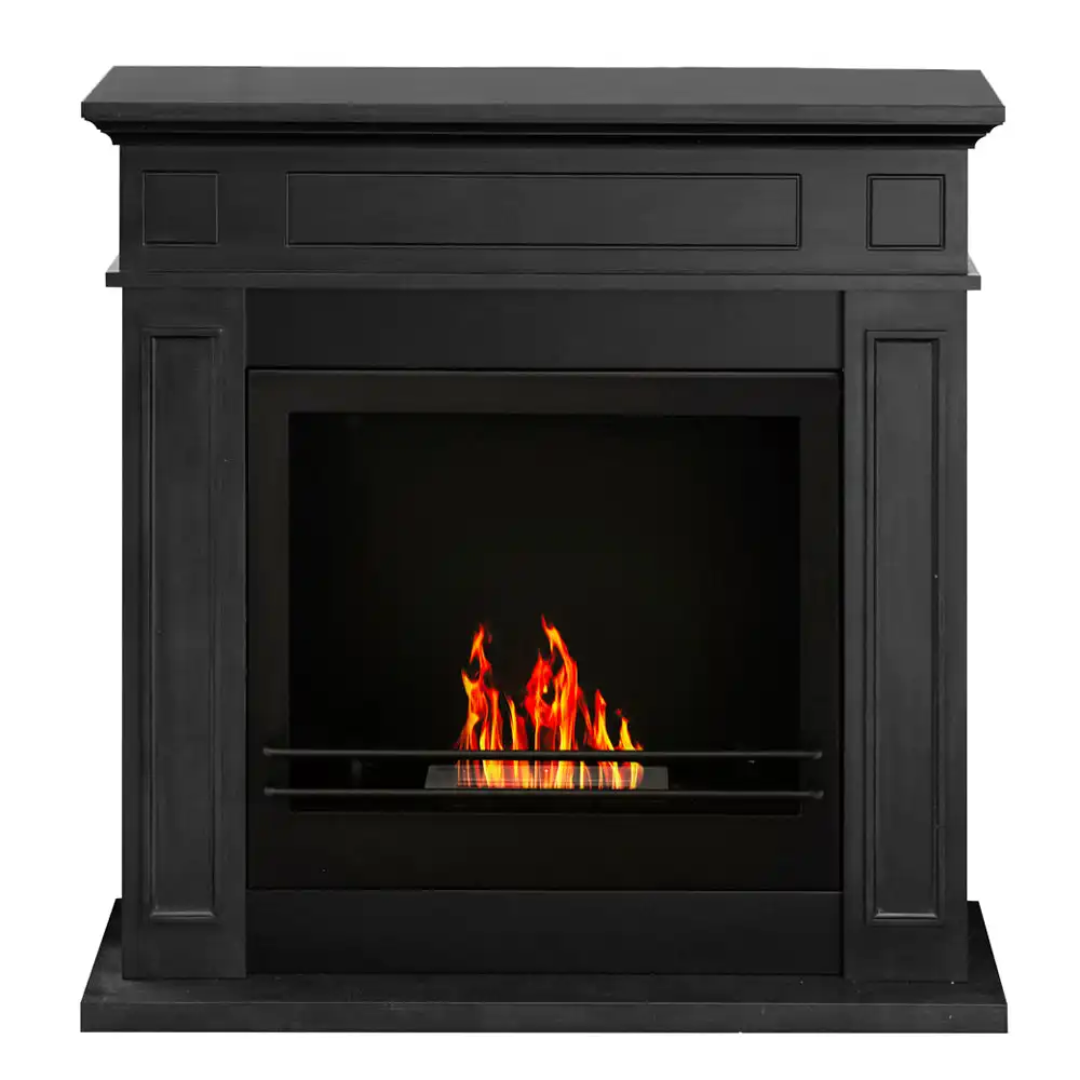 Lareira a Bioetanol de Chão Jefferson Preta 89,5×90,5 cm – Design Clássico