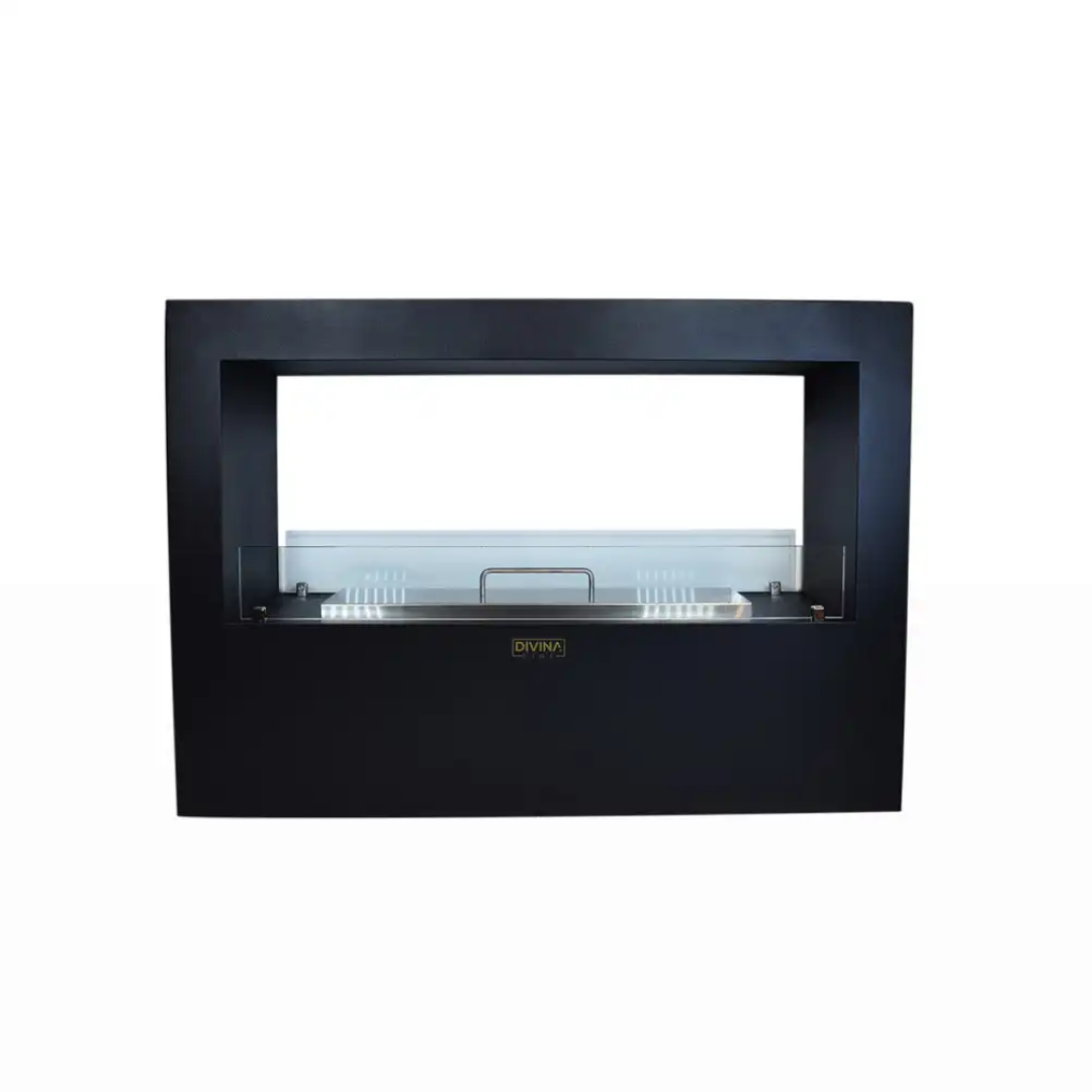 Lareira a Bioetanol de Chão GIOTTO S – Design Moderno Preto 100cm