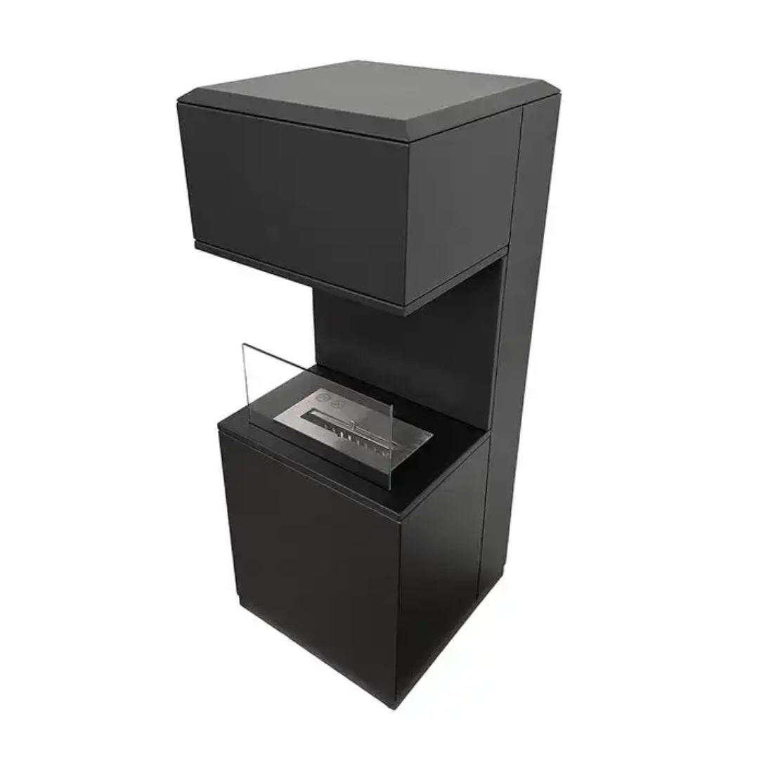 Lareira a Bioetanol OSLO Preta – Design Moderno para Interior e Exterior