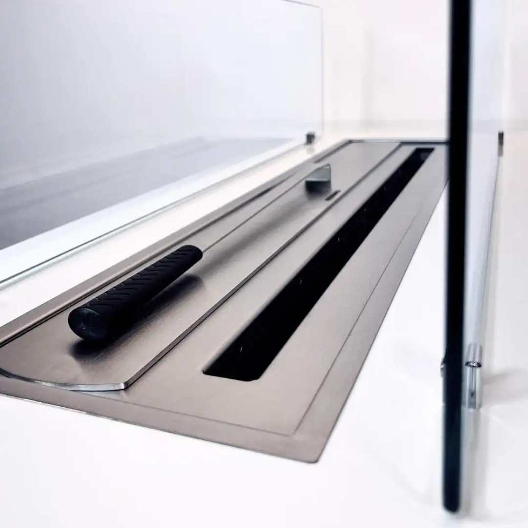 Lareira a Bioetanol de Chão Caravaggio 100×40 cm Branca – Para Sala