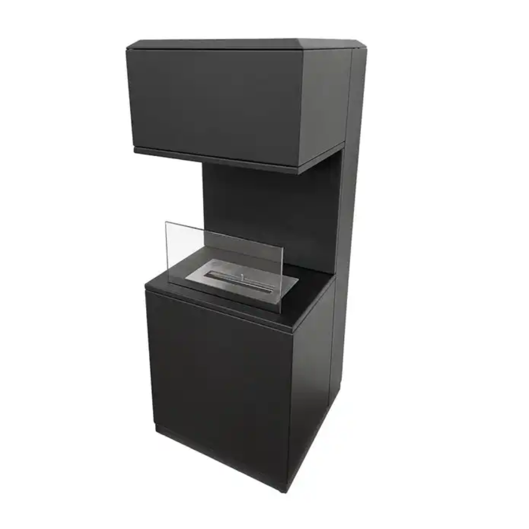 Lareira a Bioetanol OSLO Preta – Design Moderno para Interior e Exterior