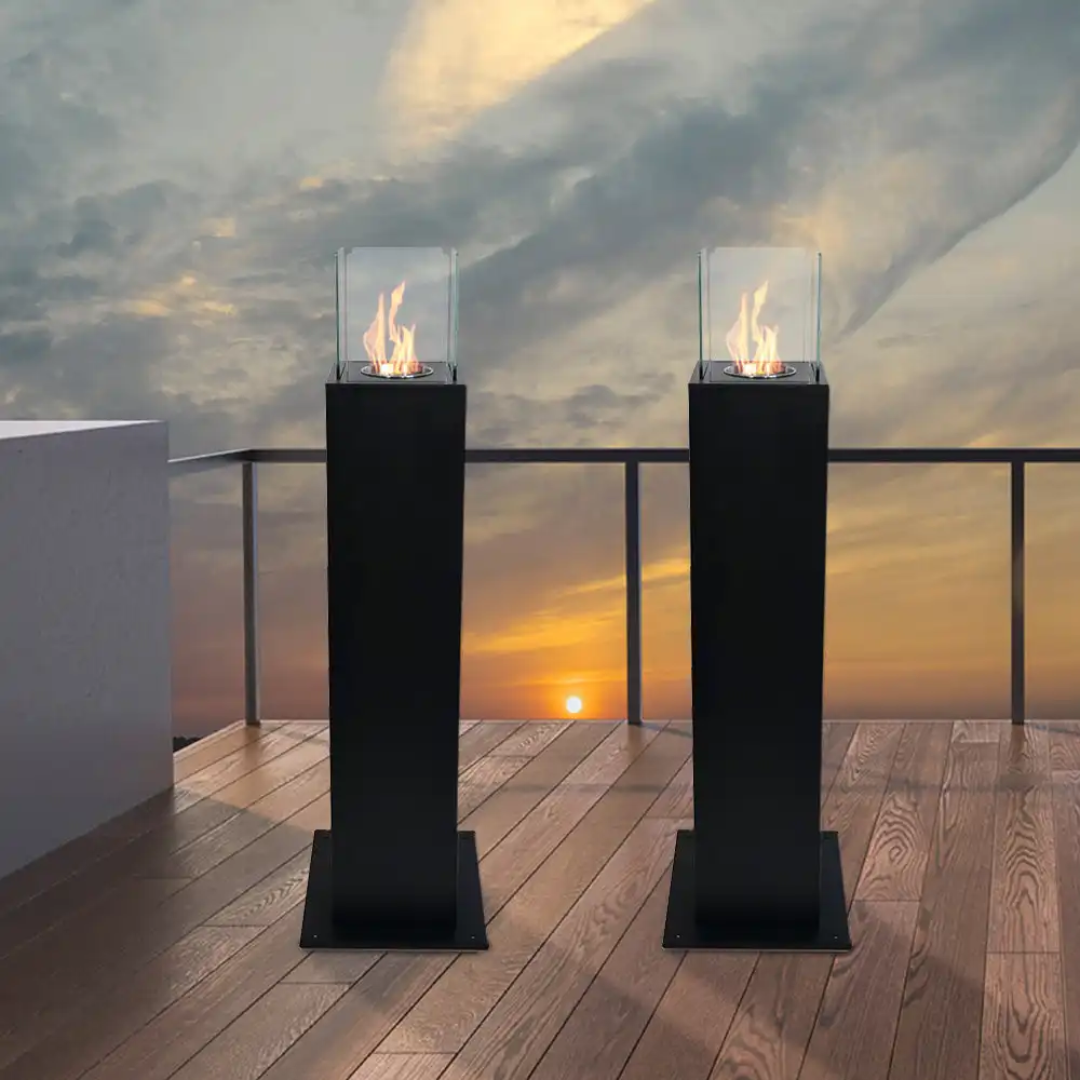 Lareira a Bioetanol CAPRI 110 – Coluna Decorativa Preto 110cm