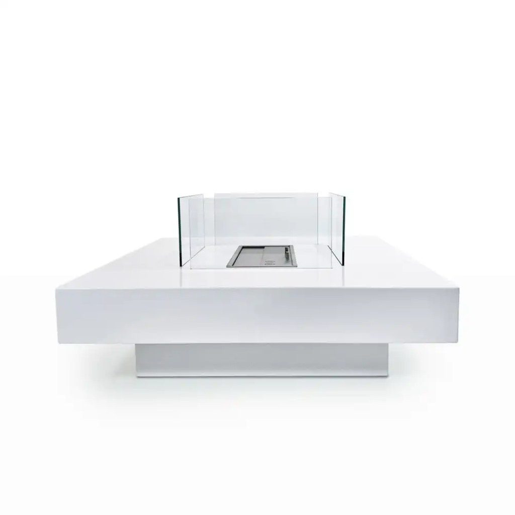 Lareira a Bioetanol de Chão Panarea 70×70 cm Branca – Interior e Exterior