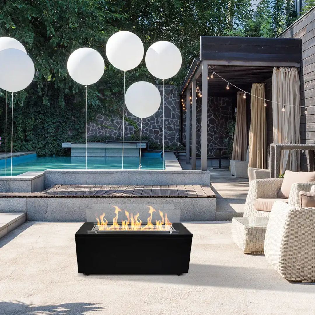 Lareira a Bioetanol de Chão CARAVAGGIO – 100 cm, Preto, Inox 4.5L