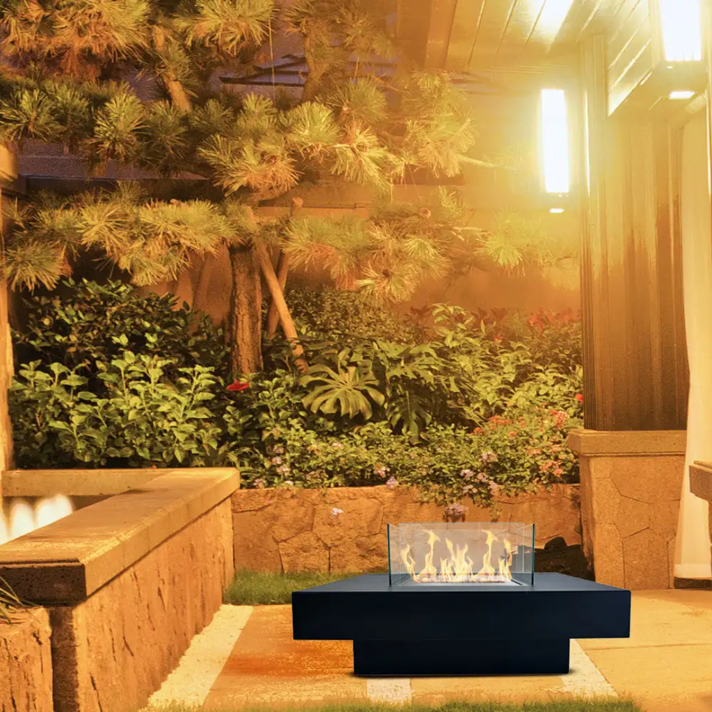 Lareira a Bioetanol de Chão PANAREA – 70x70 cm, Preto