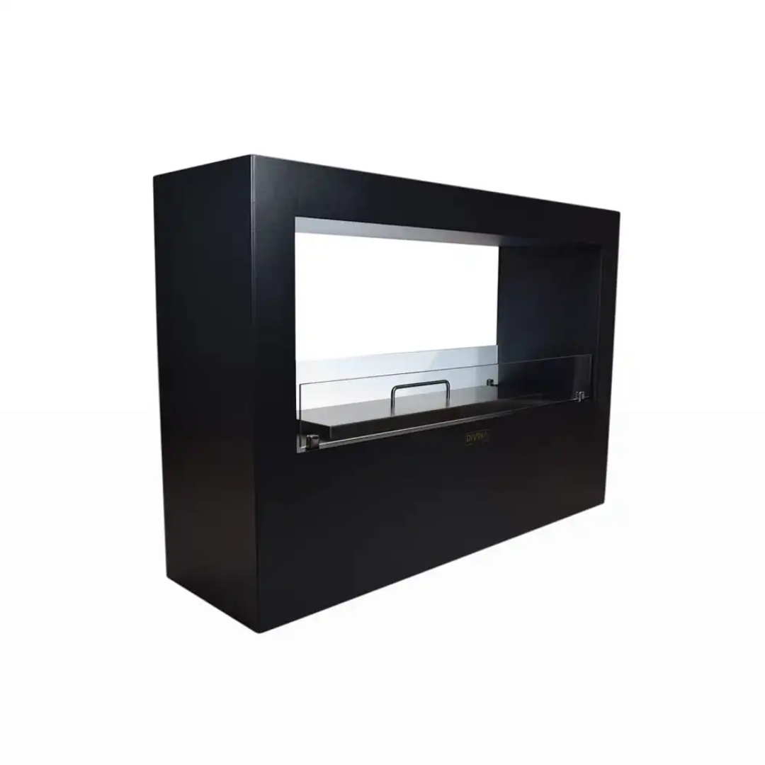 Lareira a Bioetanol de Chão GIOTTO S – Design Moderno Preto 100cm